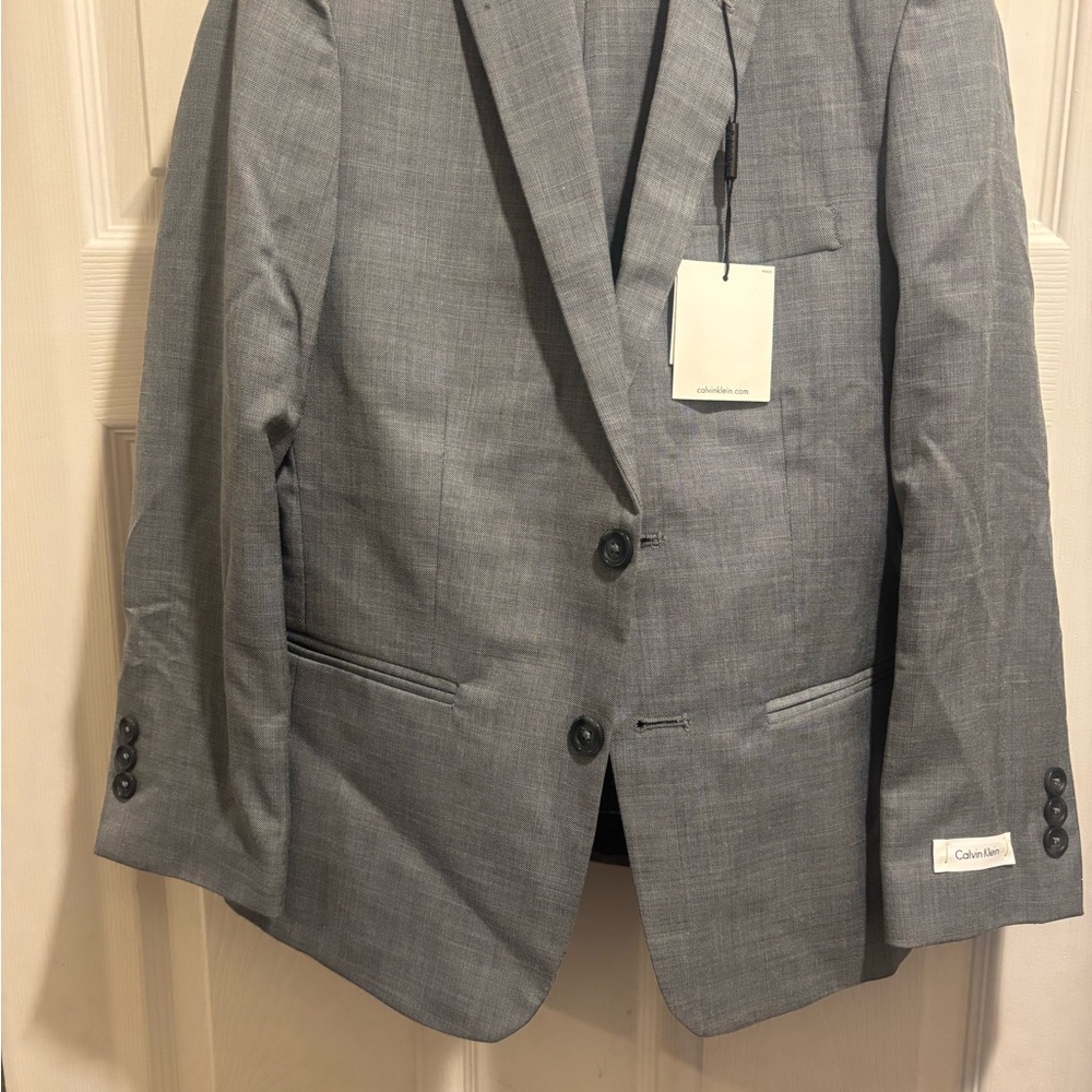 Calvin Klein boys Light Gray suit